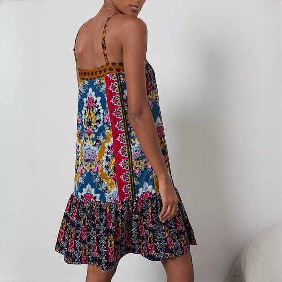Anthropologie Zadie Velvet Slip Dress Paisley Floral size Large - Picture 2 of 9